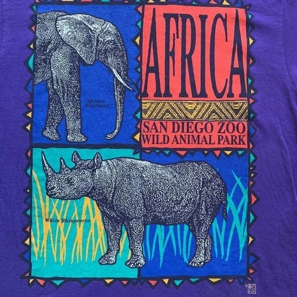 Vintage single stitch San Diego Zoo Safari Graphic Tee Made in USA Unisex M